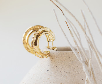 Hoop earrings Saturne gold